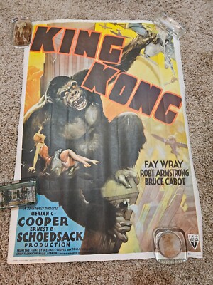 King Kong offset repro litho poster 20x29'' Portal Publications 1933 RKO