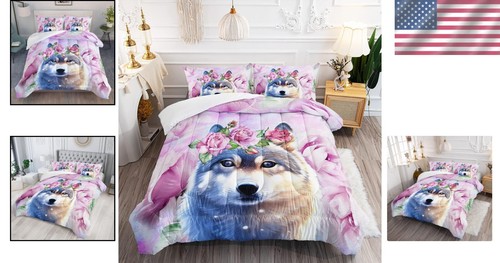 Fade-Resistant Wild Animal Comforter Set - Queen with 2 Pillowcases for Teens - Picture 2 of 9