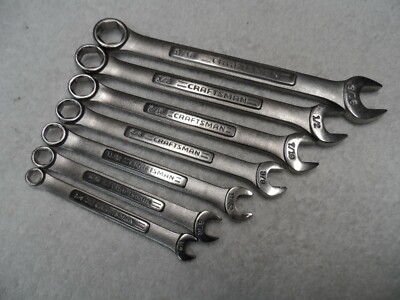 #ad Craftsman SAE Combination Wrench Set USA NOS 6 pt 1 4quot; to 9 16quot; 7 pcs $119.96