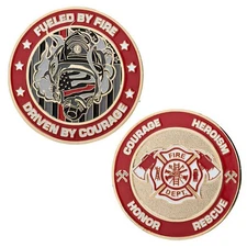 Thin Red Line Firefighter Challenge Coin