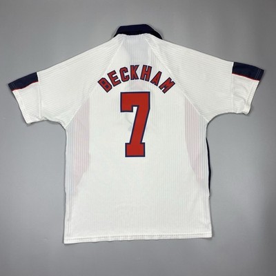 Vintage Beckham England 1998 Home Umbro Football Shirt Soccer