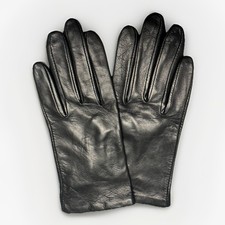 Fownes Gloves Black Small Leather Silk Lined size 6 Women  s NEW