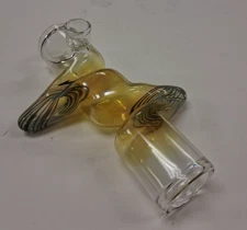 8.25" CLEAR GLASS ZIG ZAG SMOKING HANDPIPE ROUND STEAMROLLER PIPE 2"M BLUE