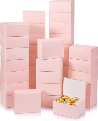 Pink 36 Pcs Cookie Boxes Small Bakery Biscuit Boxes for Dessert Cake Donuts Pie