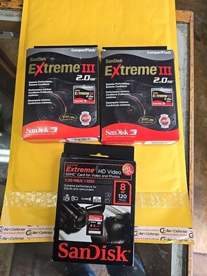 Sandisk Extreme Memory Card Lot 3 Cards