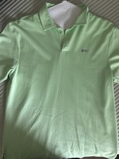 Black Clover Men's Polo Shirt Light Green L Short Sleeve Collared Button Logo