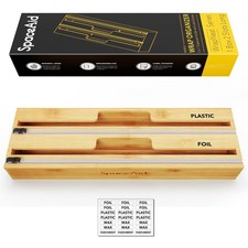 SpaceAid 2-in-1 Wrap Dispenser with Cutter for Plastic, Foil, Wax Paper - 16.25"