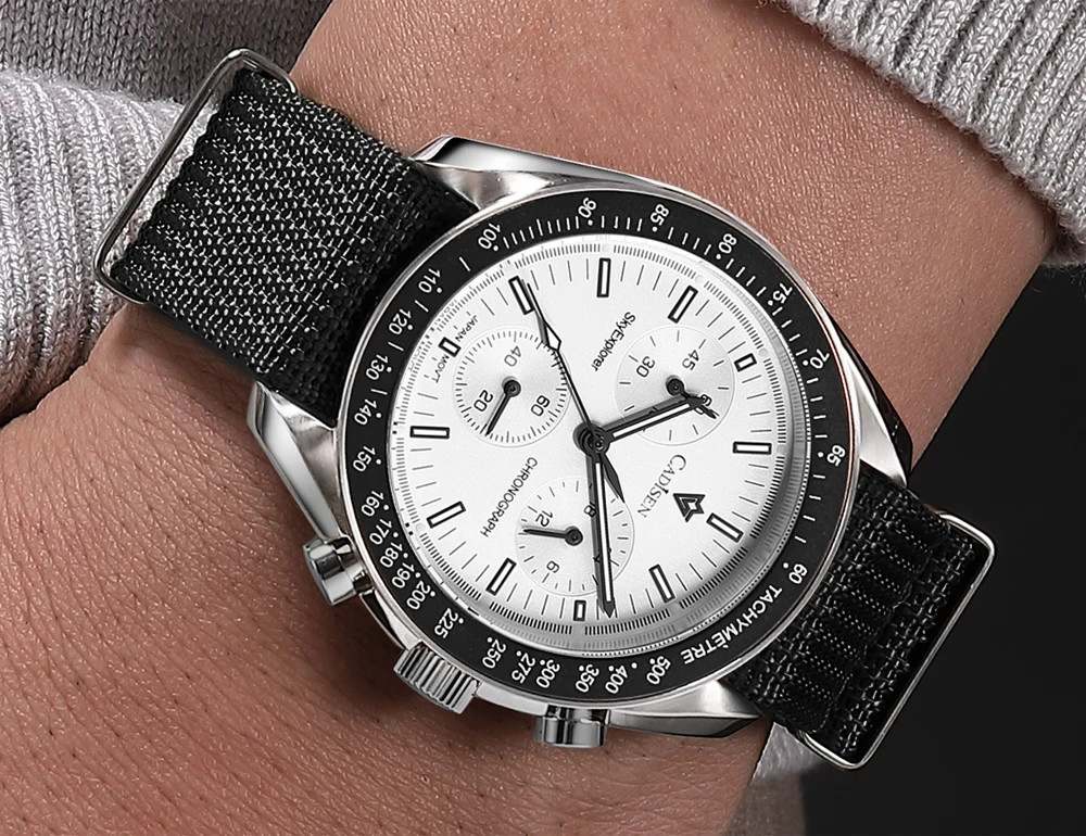 CADISEN Men’s Luxury Watch – VK68 Quartz Chronograph Sapphire Crystal Wristwatch