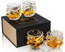 KANARS Whisky Glass Set 320ml Large Scotch Tumblers Vodka Cup Men Gift