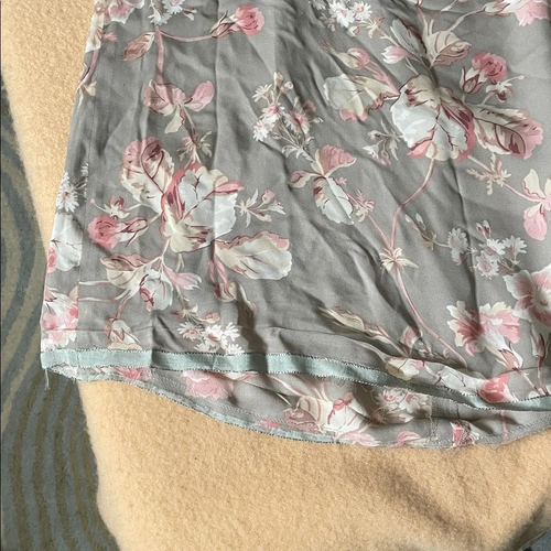 Vintage 90s 100% Silk Ralph Lauren Green Label Floral Sleeveless Dress Gray Pink - Picture 3 of 7