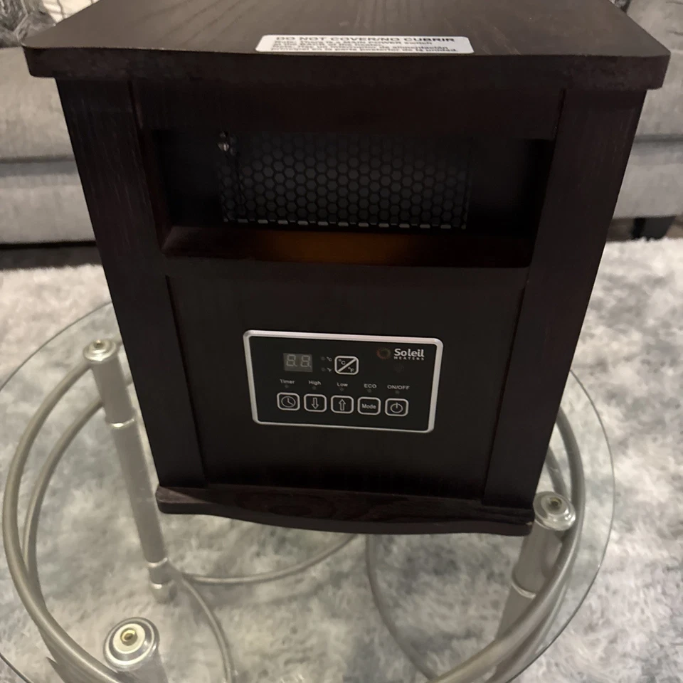 Electric Infrared Quartz Cabinet Heater  1500W Indoor Walnut TESTED WORKS - Image 2 of 4