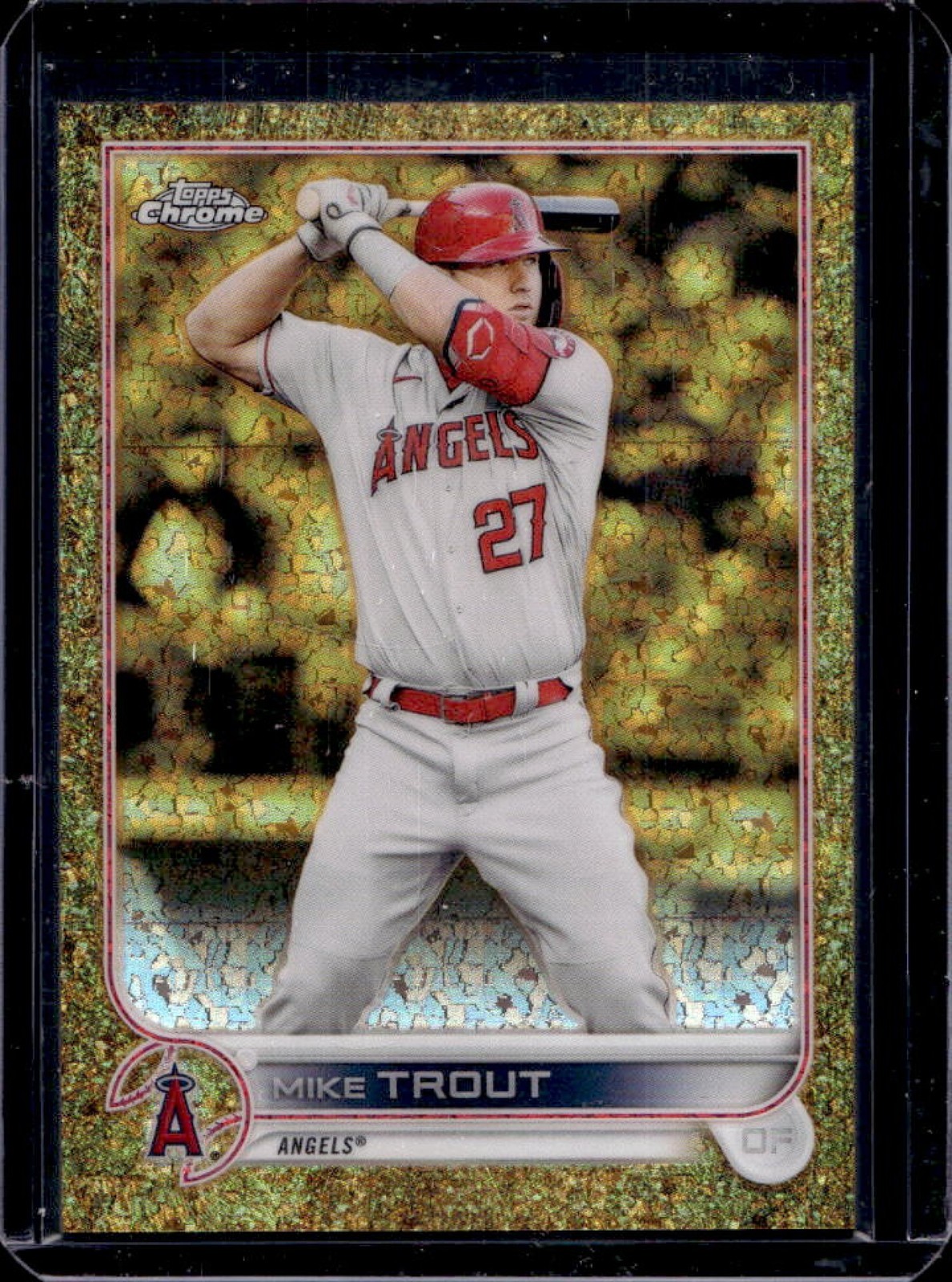 2022 Topps Gilded Collection Mike Trout Chrome Mini Diamond Gold Etch #15/50