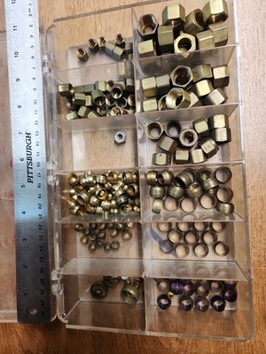 Mixed Lot 2-3/4lbs Of DifferBrass Compression Tube Pipe Fittings New Never Used 
