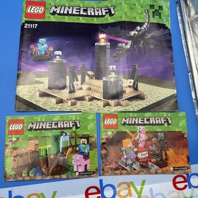 Lego Minecraft Instruction Manuals Lot Of 13 Books ONLY 21117 211146 21143 21130