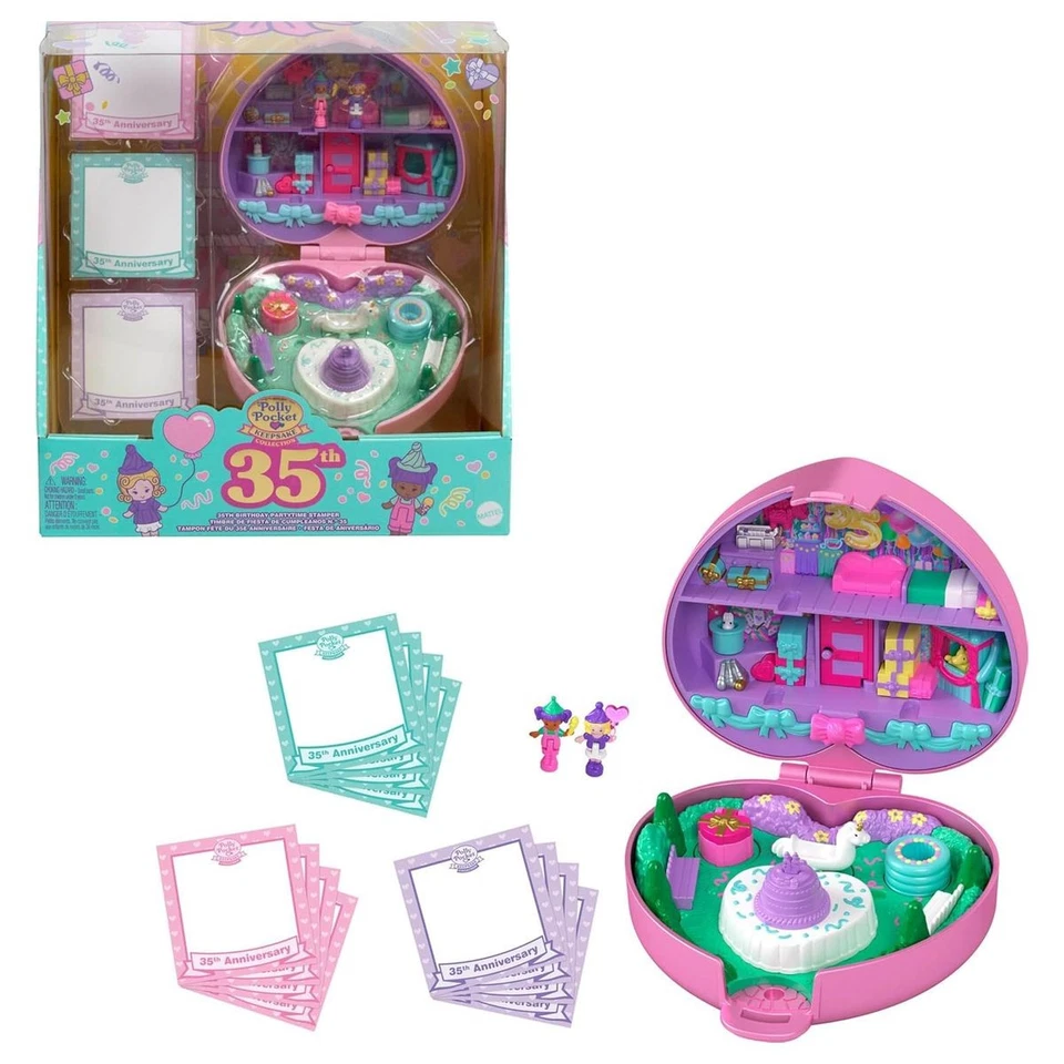 MattelHWP20-Polly Pocket-35 Jahre Jubiläum–PartytimeStamperCompactRemake(1992) - Bild 1 von 2