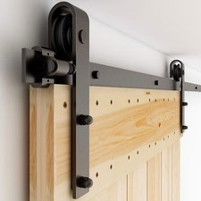 Sliding Barn Door Kit 5FT Heavy Duty Hardware Track for Single Wood Door – Black