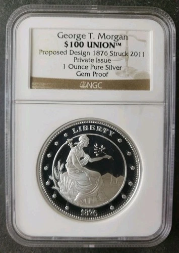 (2011) Proof 1oz Silver Morgan $100 Union Round NGC Gem Proof