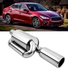For Infiniti Q50 Q60 3.0T 2016-2024 2.5" In 4" Out Twin Loop Exhaust Muffler Tip
