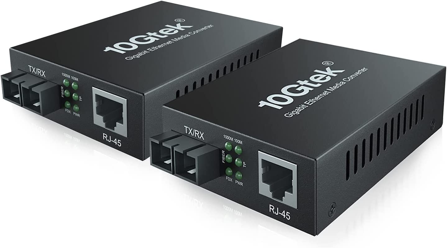 ipolex Convertitore Multimediale Gigabit Ethernet, 1,25G Doppia SC Porta, Fibra 