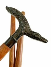 Antique Vintage Wooden Walking Stick Nautical Solid Brass Head Handle Cane