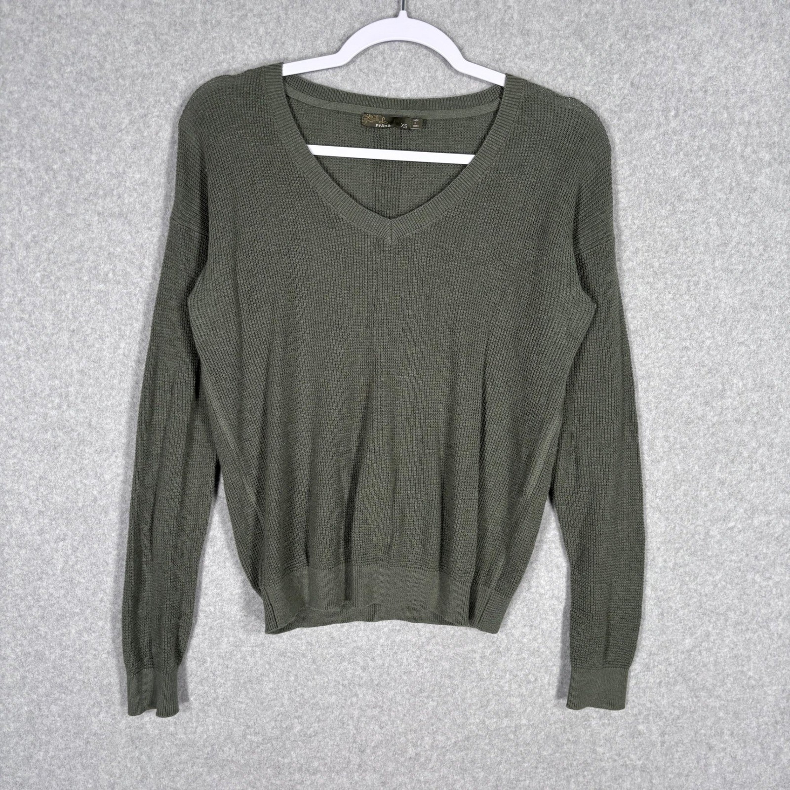 PrAna Milani Waffle Sweater XS Organic Cotton Merino Wool Base Layer Thermal
