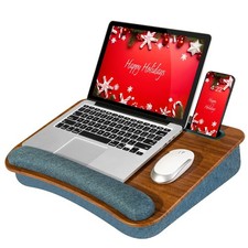 Portable Laptop Lap Desk with Pillow Cushion, Anti-Slip Strip, Tablet or Phon...