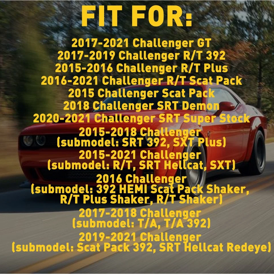 Juego de bisel de faros para Dodge Challenger SRT Hellcat 2015-2017 izquierda y derecha 4 piezas Foto 4 de 4