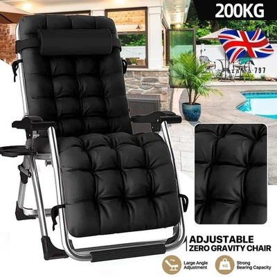 Zero Gravity Reclining Chair Folding Sun Lounger Outdoor Garden - Image 1 of 4