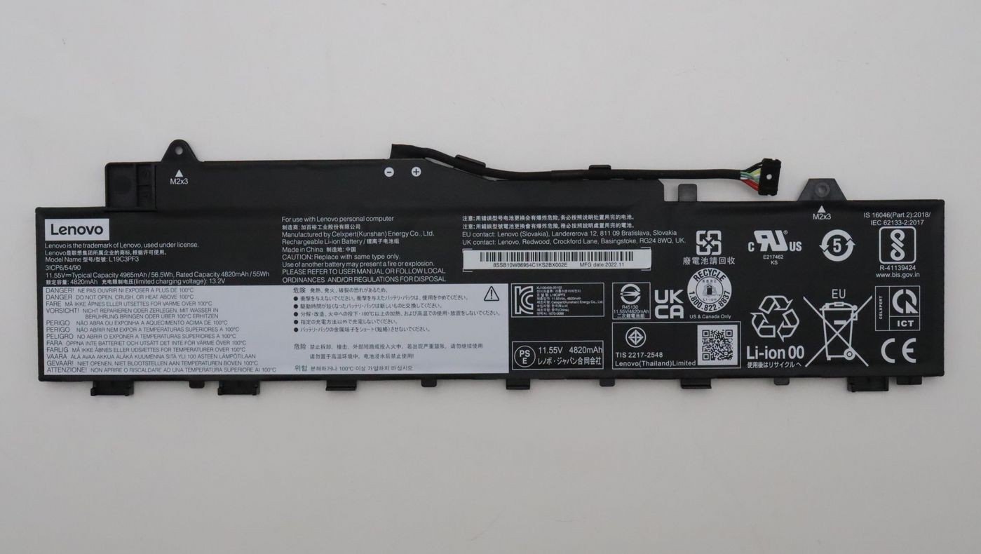 Lenovo 5B10W86957 CP/C L19C3PF3 11.55V56.5Wh3cel