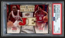 2009 UD MICHAEL JORDAN JULIUS ERVING #DG-JE DUAL GAME MATERIALS GOLD SSP PSA 5