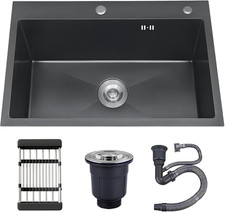 30" Stainless Steel Workstation Sink with Nano Coating  Strainer