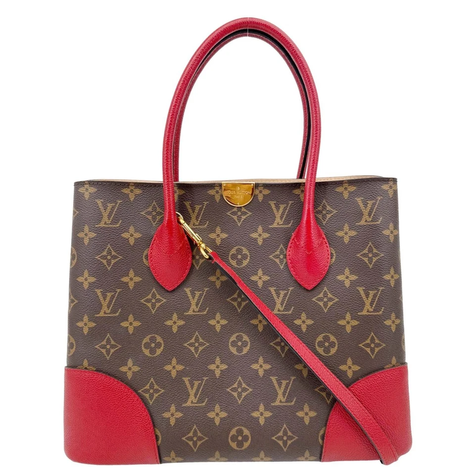 LOUIS VUITTON Flandrin Monogram 帆布托特包 单肩包 樱桃色