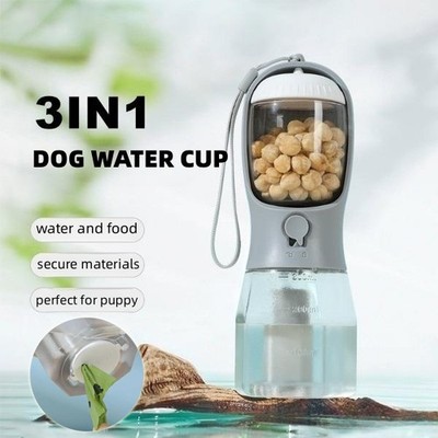 Dog Water Cup Drinking Food Garbage Bag Three-in-one Portable Small Multi-functi