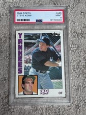 PSA 9 BASEBALL CARD 1984 TOPPS NEW YORK YANKEES STEVE KEMP