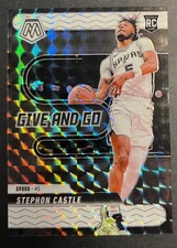 2024-25 Mosaic STEPHON CASTLE-WHITE FLORESCENT Give And Go  30/30 🔥 SSP