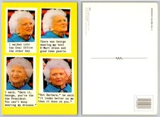 Barbara Bush Humorous Postcard - Barbara's Blurbs No. 2 - Oval Office George