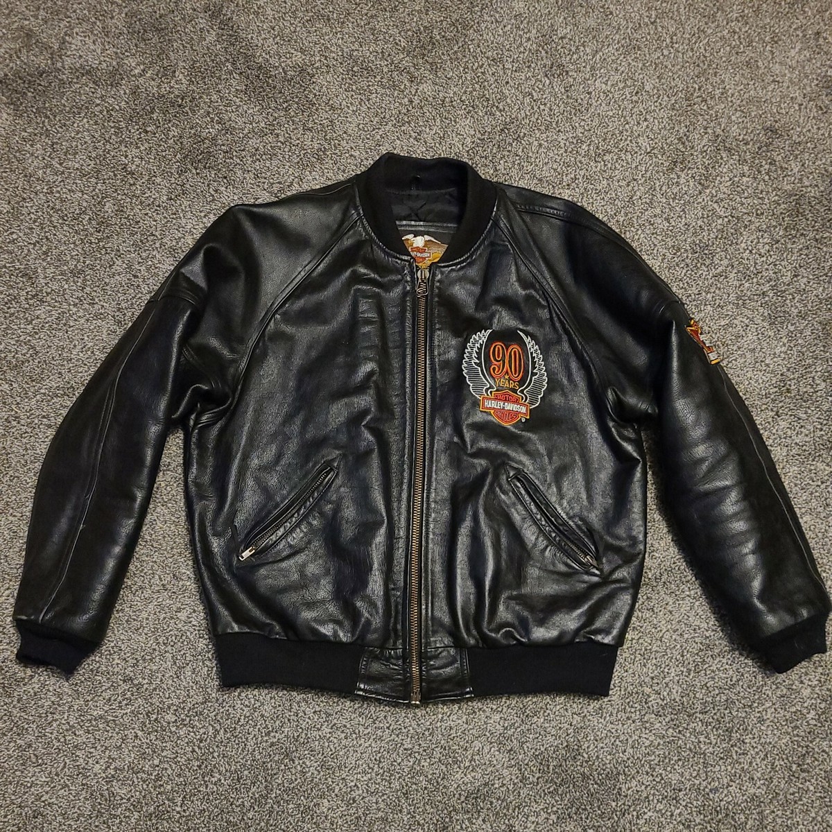 Harley Davidson Motorcycle Mens L Leather Jacket 90 Years Harley Davidson Motorcycle Mens L Leather Jacket 90 Years