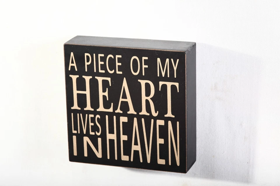 5.75"H  "A Piece Of My Heart Lives in Heaven" Wood Box Hanging Sign Home decor   - Image 3 of 4