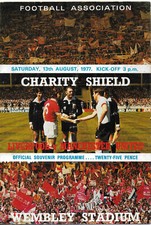 LIVERPOOL V MANCHESTER UNITED 13 AUGUST 1977 CHARITY SHIELD WEMBLEY STADIUM VGC