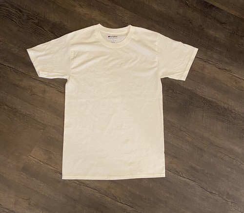 Champion Herren T-Shirt Gr. Small Weiß Kurzarm Logo Blanko