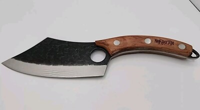 NEW Northern Knite Loki Series Viking Knife Brown Wooden Handle Blade Carbon...