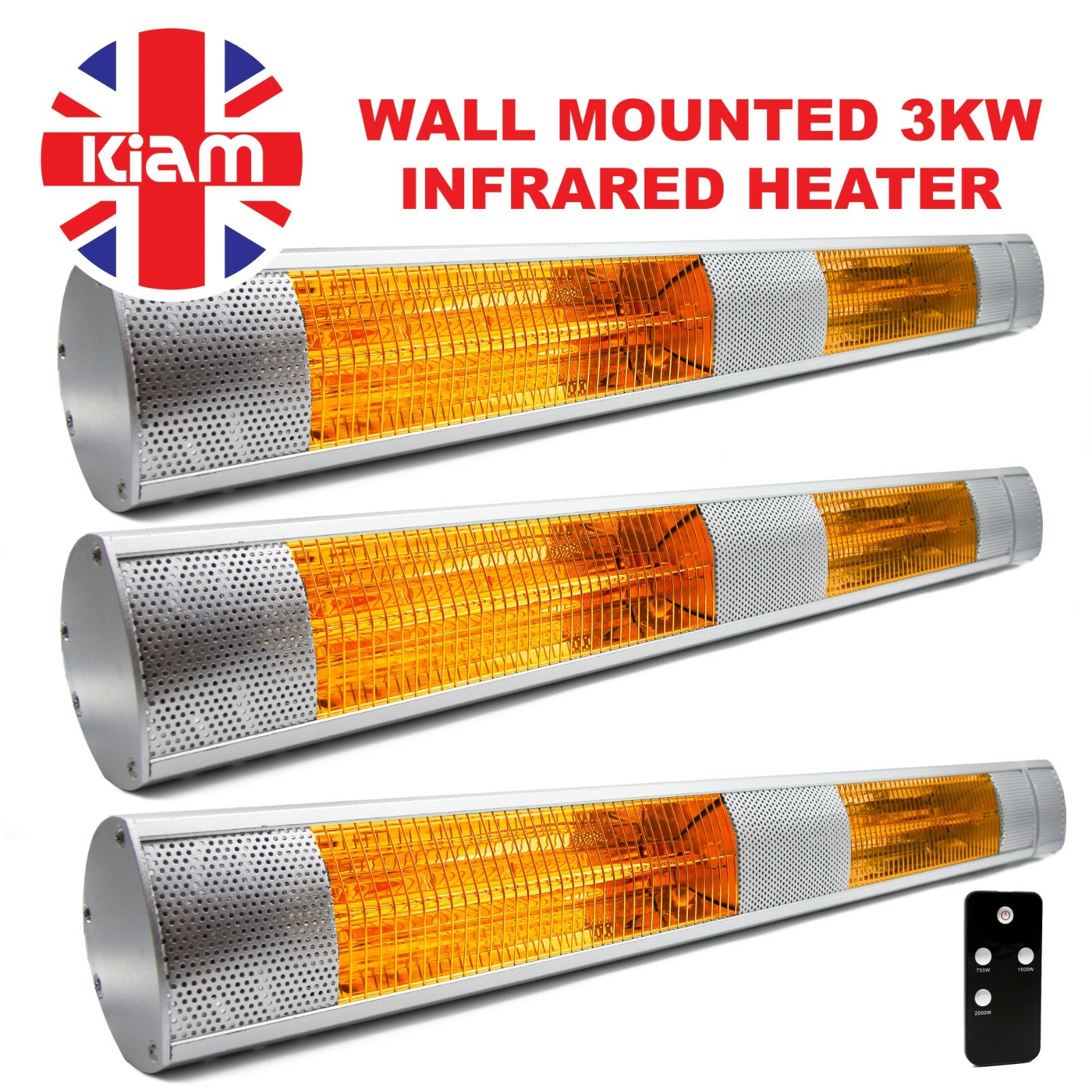 3x 3KW Outdoor Electric Patio Heater Wall Mounted Infrared Water-resistant  | eBay