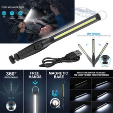 Rechargeable COB LED Slim Work Light Bright Flashlight Inspection Lamp Magnetic