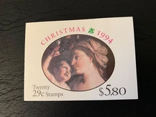 US Stamps SC# BK217 Madonna & Child 29c Bklt of 20 P#1 MNH 1994