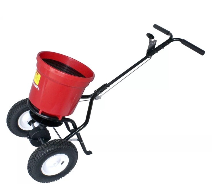 50Lb Multi Use Push Along Spreader For Salt Grit Seed Fertiliser