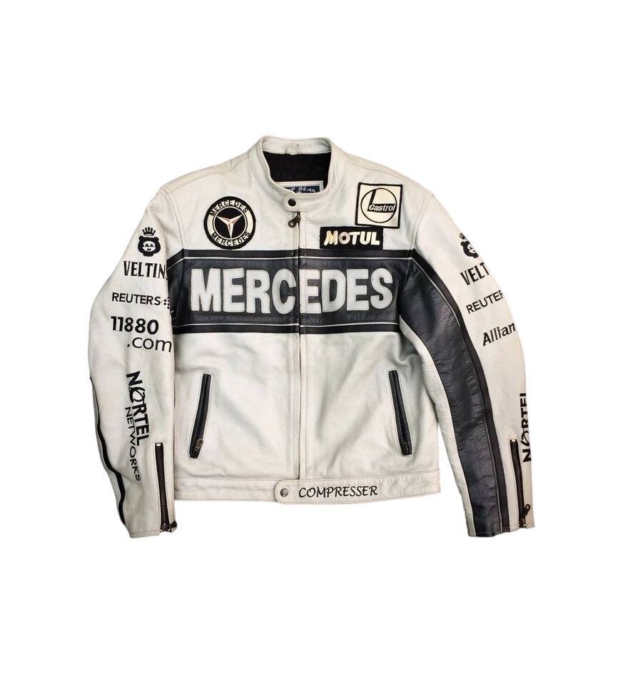 Mercedes Leather Jacket Vintage Mercedes Racing Jacket Biker