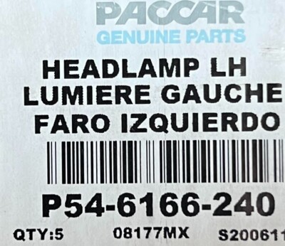 P54-6166-240 Genuine Paccar Headlamp Pod Assy LH/S OEM - New | eBay