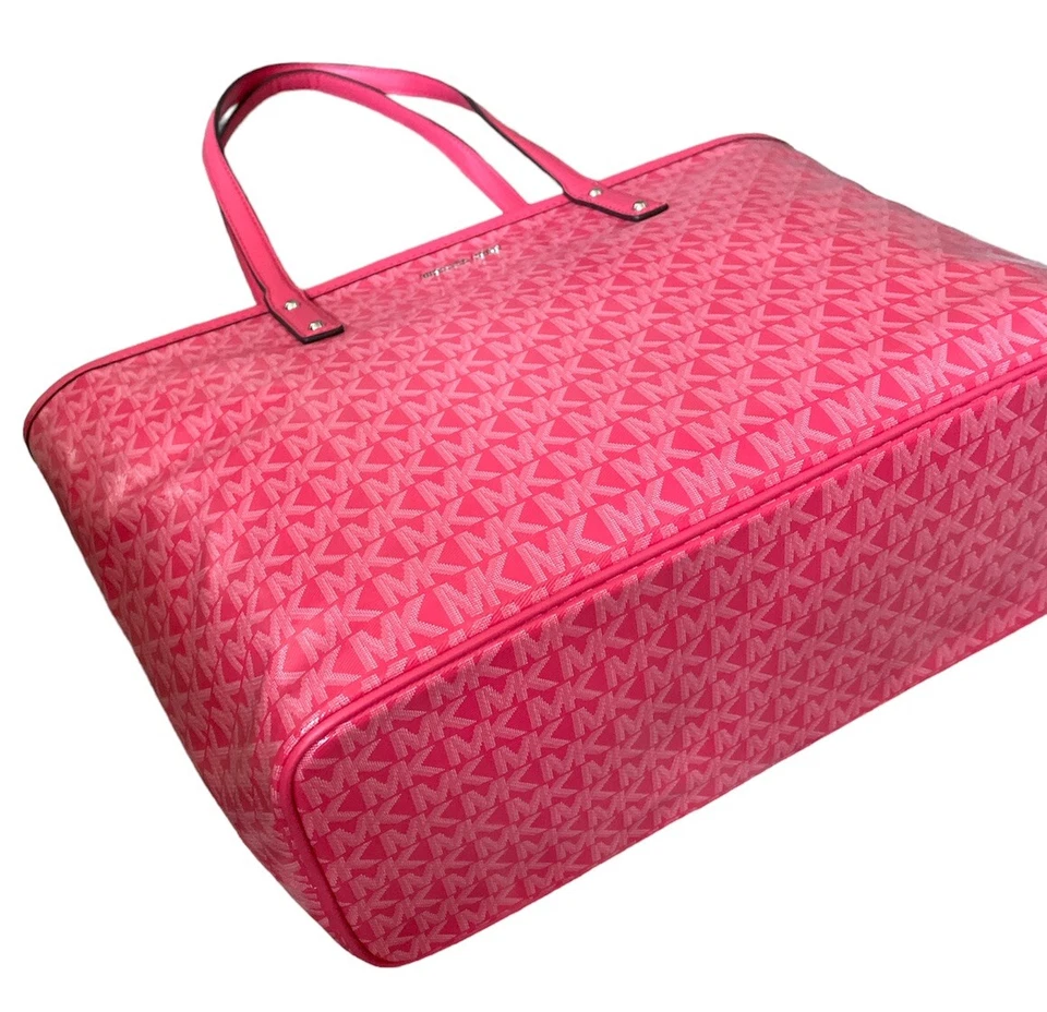 Bolso de Mano Michael Kors Signature Carter Grande Superior con Cremallera Rosa Oscuro TOTALMENTE NUEVO Foto 2 de 4