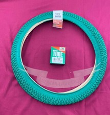NEW SINGLE BMX SOLID GREEN DURO TIRE IN 20 X 1.95 X-PERFORMER TREAD WITH TUBE 