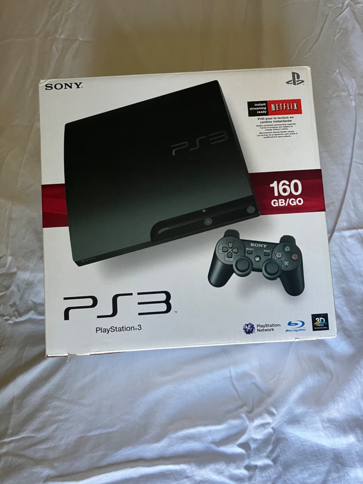 SONY PS3 PlayStation 3 160GB CECH3001A Black Game console with Box and